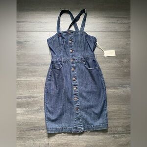 Universal Thread Button Front Denim Dress Dark Wash Size 2 NWT